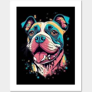 Very cute funny Dog painted colorful Posters and Art